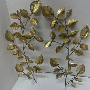 Home Interiors & Gifts Brass Copper Metal Mid Century~ IVY  Leaves Wall Sculptur